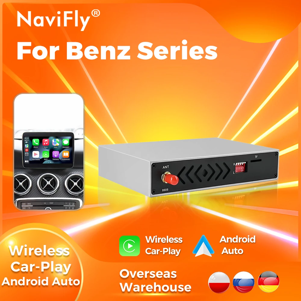 Navifly Decoding Box Android Auto Wireless CarPlay MAP For Mercedes Benz A B C E GLK CLA ML GL SLK W176 W204 W212 C207 CLS W218