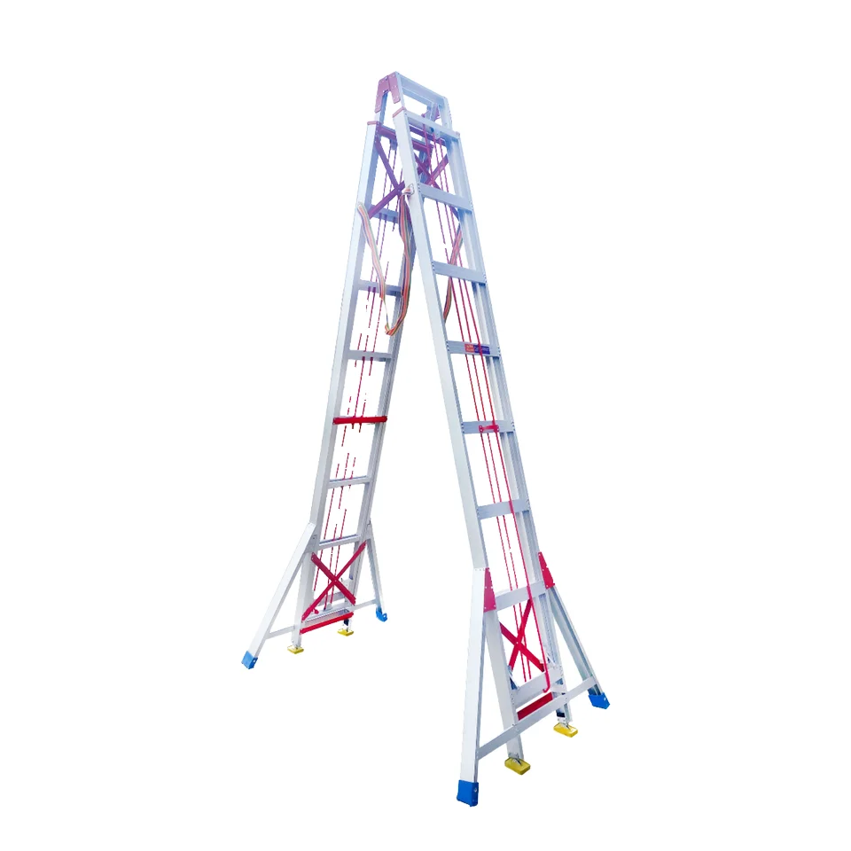 Portable Aluminum Folding Ladder for Home and Outdoor Easy-to-Store Collapsible Step Ladder for Garage/Kitchen