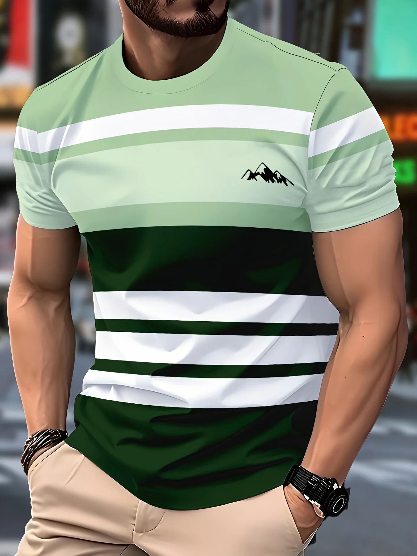 

Men's 3D Printed Short Sleeve T-Shirt Breathable Crew Neck Top Fashion Versatile Simple Sports Top Teen Short Sleeve