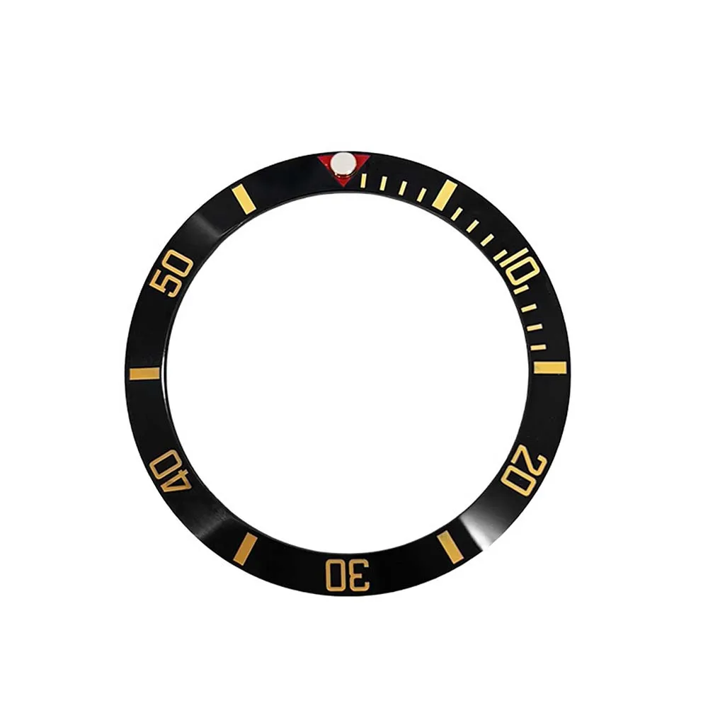 

Наклонный керамический безель с красным треугольником 38 мм и маркировкой для дайвинга, замена кольца для часов 007 SUB, внутренний диаметр 30,7 мм