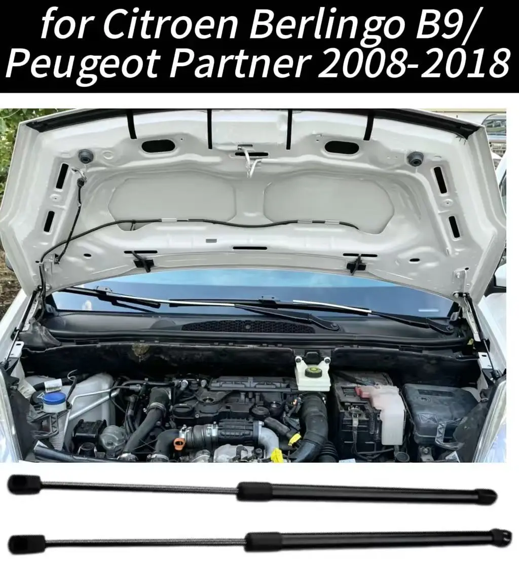 Front Hood Bonnet Gas Struts Lift Support Shock Dampers For Citroen Berlingo Second generation B9 Peugeot Partner 2008-2018