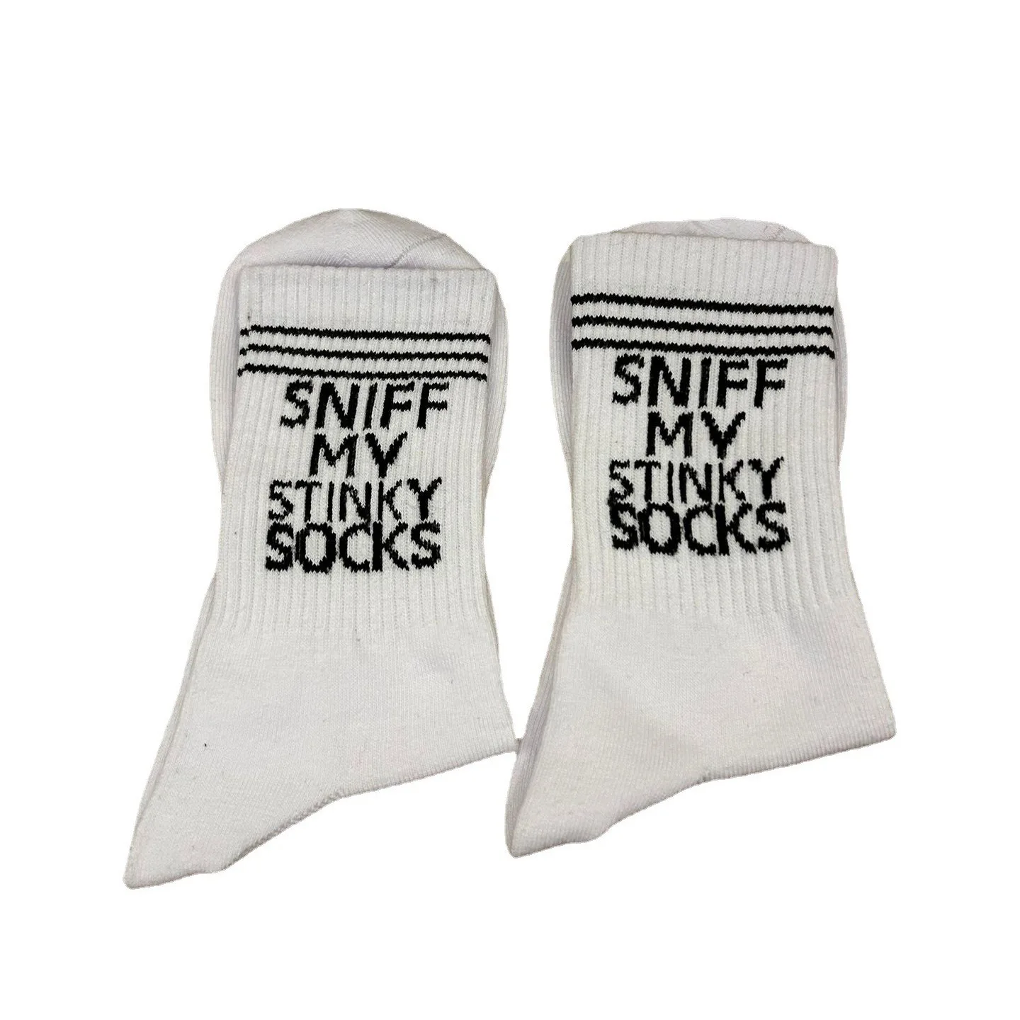 Chaussettes en coton blanc pour hommes, chaussettes confortables, design unique, mots sexy, mode gay, 1 paire