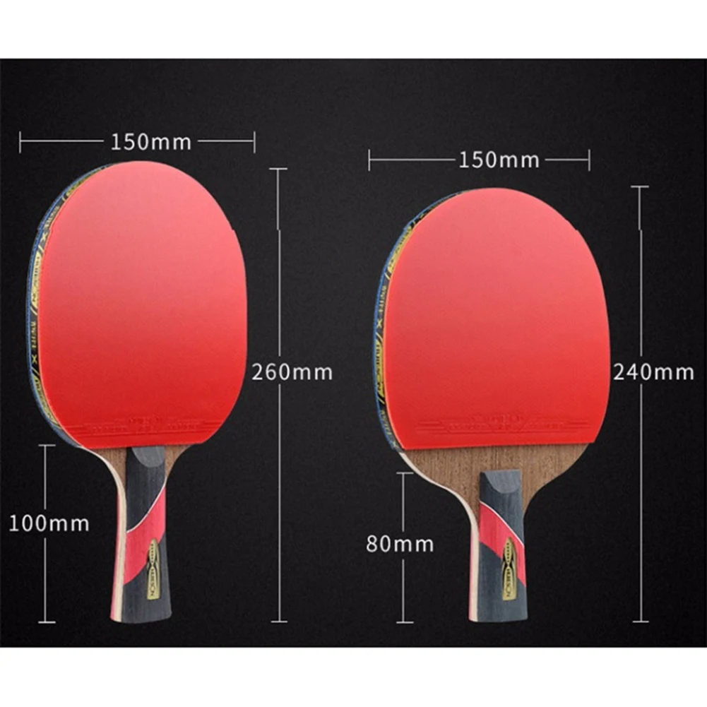 Huieson raket Ping Pong Super kuat, raket tenis meja 6 bintang jerawat lengket (pegangan tangan Penhold)