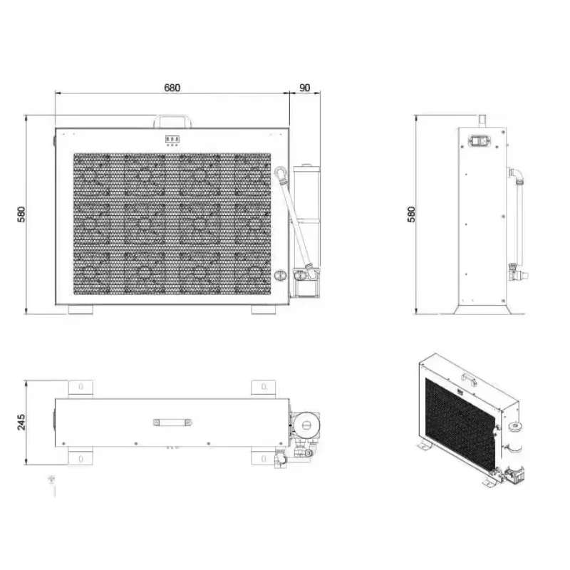 One-to-Two 12KW Radiator Integrated Silent Water Cooling Row External Suitable for All Water Cooled Models
