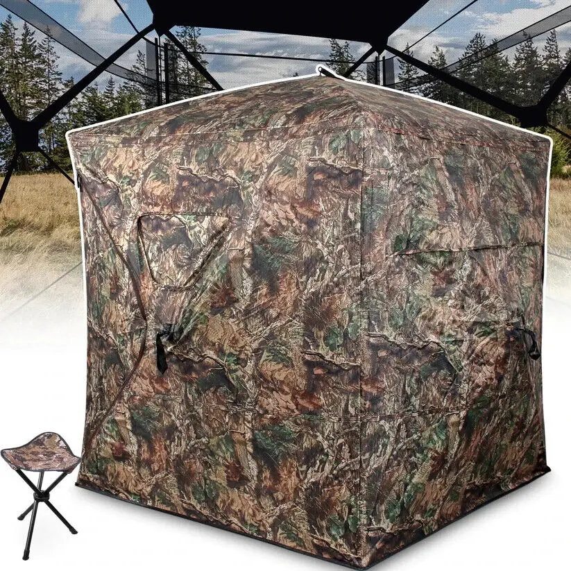 Hunting Tent Camouflage Blinds See Trough Ground Blind Chair Hide Canvas Wall Through Inflatable