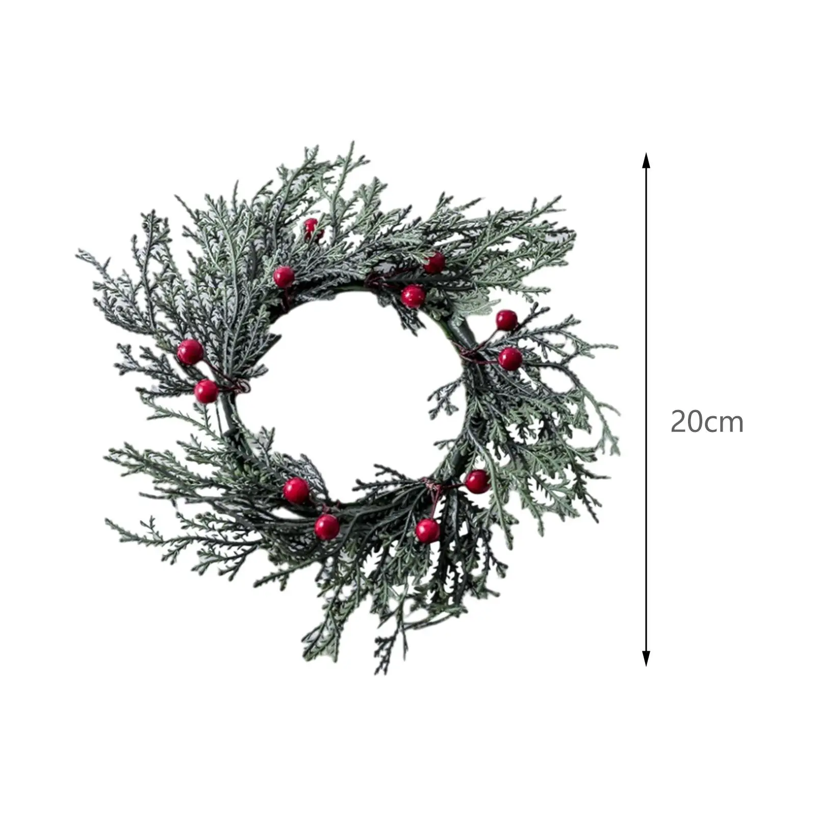 Weihnachtskerzenring, Weihnachtsgirlande, Ornament, Simulationsbeeren, 20,3 cm, künstlicher Kranz für Feiertage, Haustür, Heimdekoration