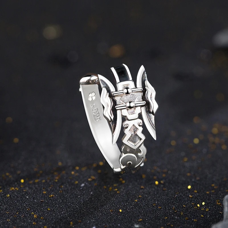 Perfect World Anime Shi Hao Halberd Ring Silver 925 Sterling Manga Role New Arrival Action Figure Gift