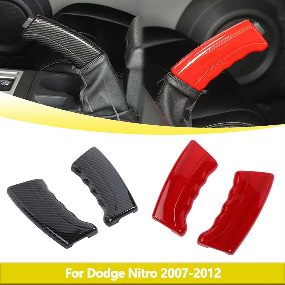 

for Dodge Nitro 2007-2012 Handbrake Protective Decoration Cover Trim Central Console Stcikers 2Pcs Car Interior Accessories Red