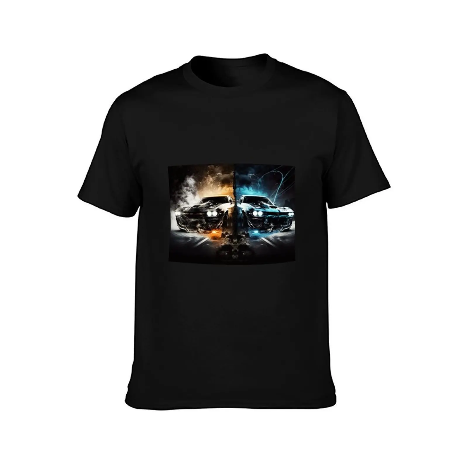 Racing Cars Compared Fast and Furious Style T-Shirt Summer Casual Cotton Tee Oversized Streetwear Tops Vintage Graphic Print