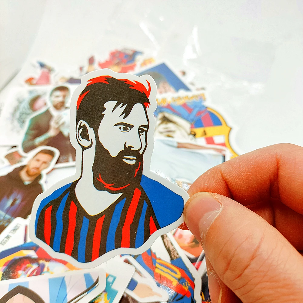 Soccer Stars Messi Abstract Comic Art Stickers DIY for Laptop Phone Motorcycle Luggage Suitcase Wall Sticker Football Fans Toy