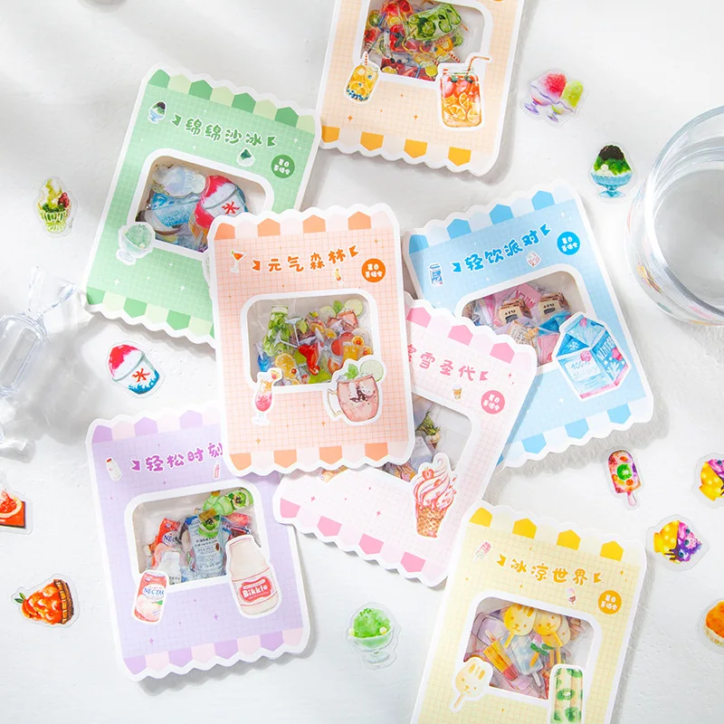 45pcs/lot Kawaii Stationery Stickers Summer tea party Diary Planner Decorative Mobile Stickers Scrapbooking DIY Craft Stickers