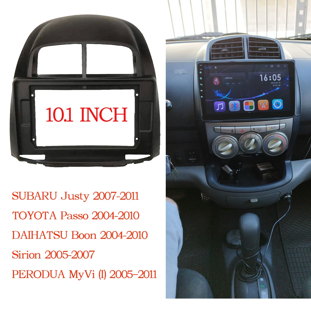 

2 Din Radio Fascia for Toyota Passo Daihatsu Boon Sirion Subaru Justy Perodua Myvi Dash Panel Frame Trim Installation Kit