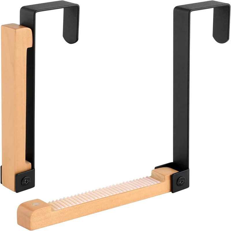 Foldable Wood Over The Door Hooks Wooden Foldable Coat Hooks, Over Door Hooks For Hanging Towels, Clothes, Wreath And Bag