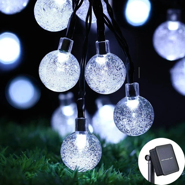 Guirlande Lumière LED Solaire Boule en Cristal PDQ 4