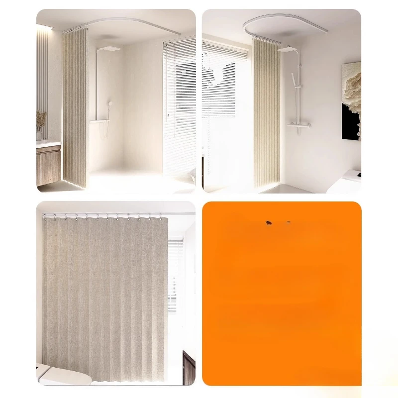 

Набор гибких дорожек, магнитная складная занавеска-перегородка для ванной комнаты, водонепроницаемая дуговая занавеска для душа, U-образная занавеска-перегородка