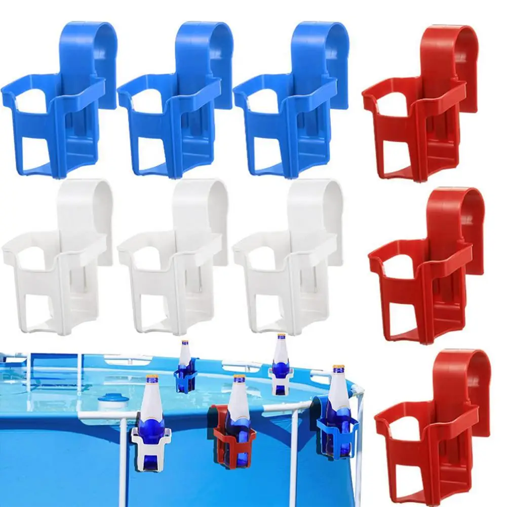 Swimming Pool Plastic Water Cup Hanger Beverage Beer Storage Rack Swimming Pool Side Top Portable Non-slip Container Hanger