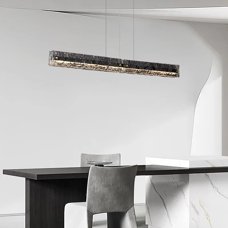 Свет, роскошный минималистичный креативный дизайн, элитный подвесной светильник для ресторана, барная стойка, островный стол, прямой стеклянный подвесной светильник