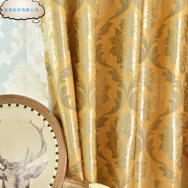 

European Classical Jacquard Curtains for Living Room Blackout Drape Tulle Valance Thickened Gold Cationic Home Custom