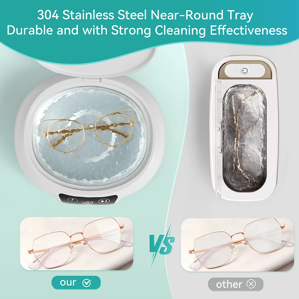 KUNPHY 超音波クリーナー 700 ミリリットル調整可能な大容量高速強力なジュエリーブレースメガネジュエリーソニッククリーニング家庭用