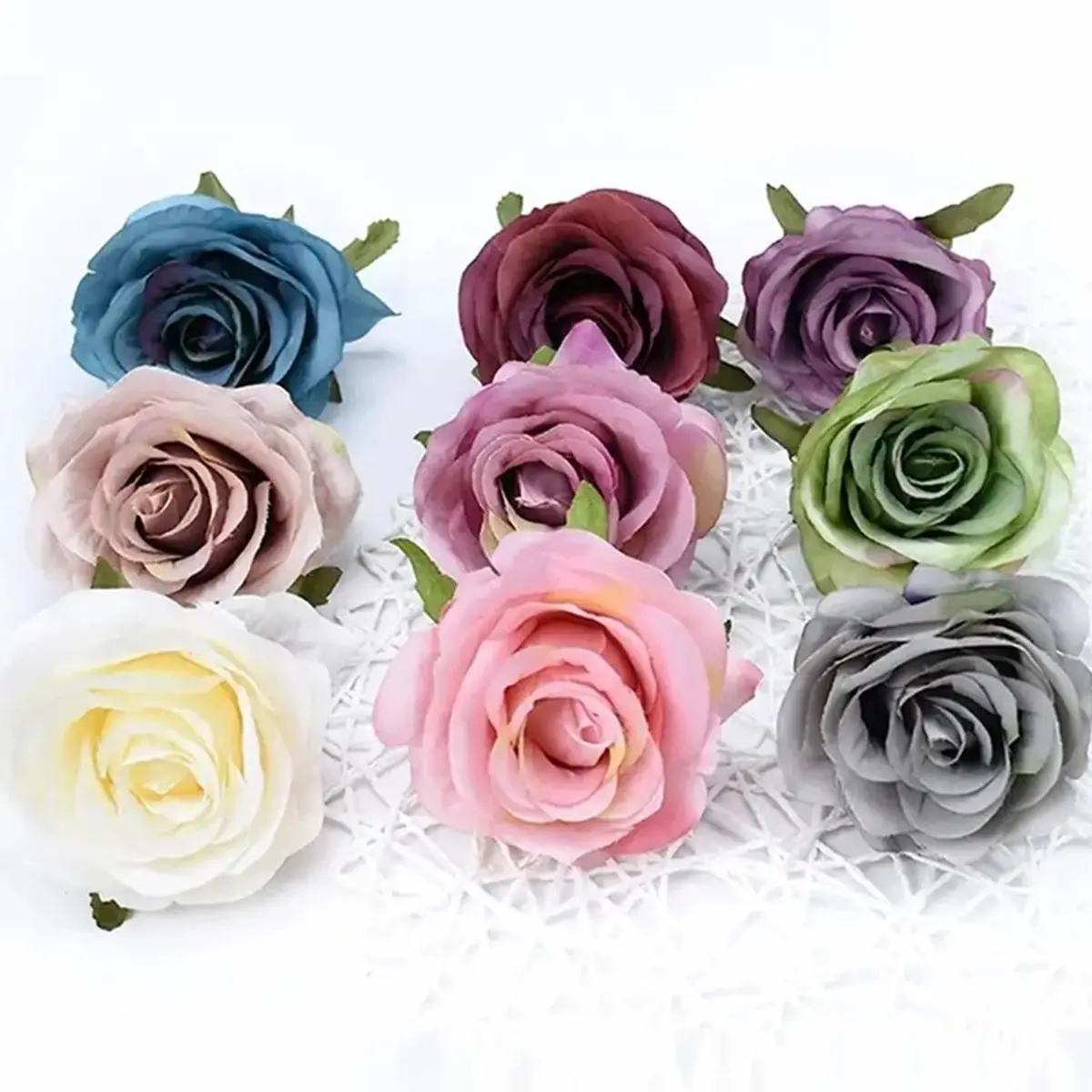 100pcs Silk Retro Rose Artificial Flower Home Outdoor garden Wedding Arch Christmas Decoration HighQuality Festival Diy gift box