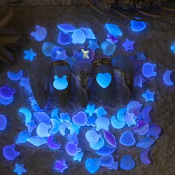 50PCS Glow In Dark Noctilucent Nail Art Charm Luminous Symphony Kawaii Butterfly Bear Heart Star Manicure Decoration Accessories