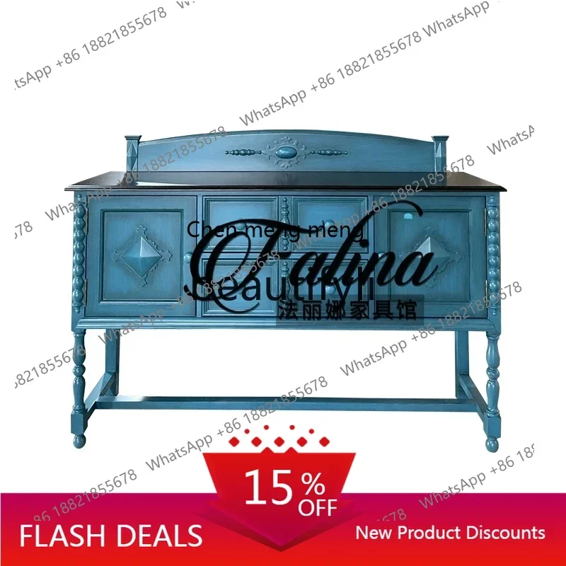 

11French side cabinet light luxury high-end door cabinet integrated against the wall American retro carved decorative locker