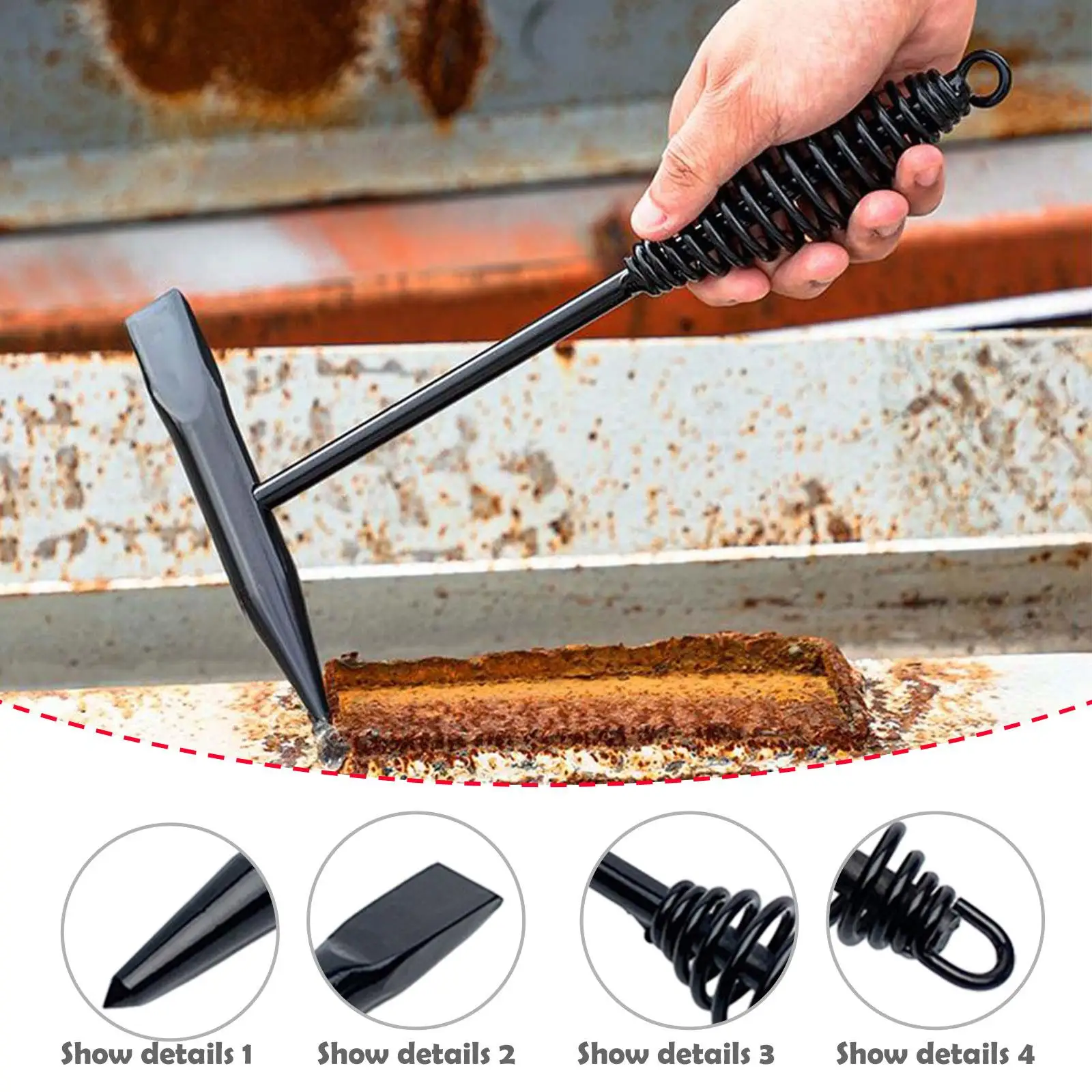 10.83inch Welding Chipping Hammer, Carbon Steel,Hanging Hole Welding Accessories for Mechanics, Garden Metal Workers