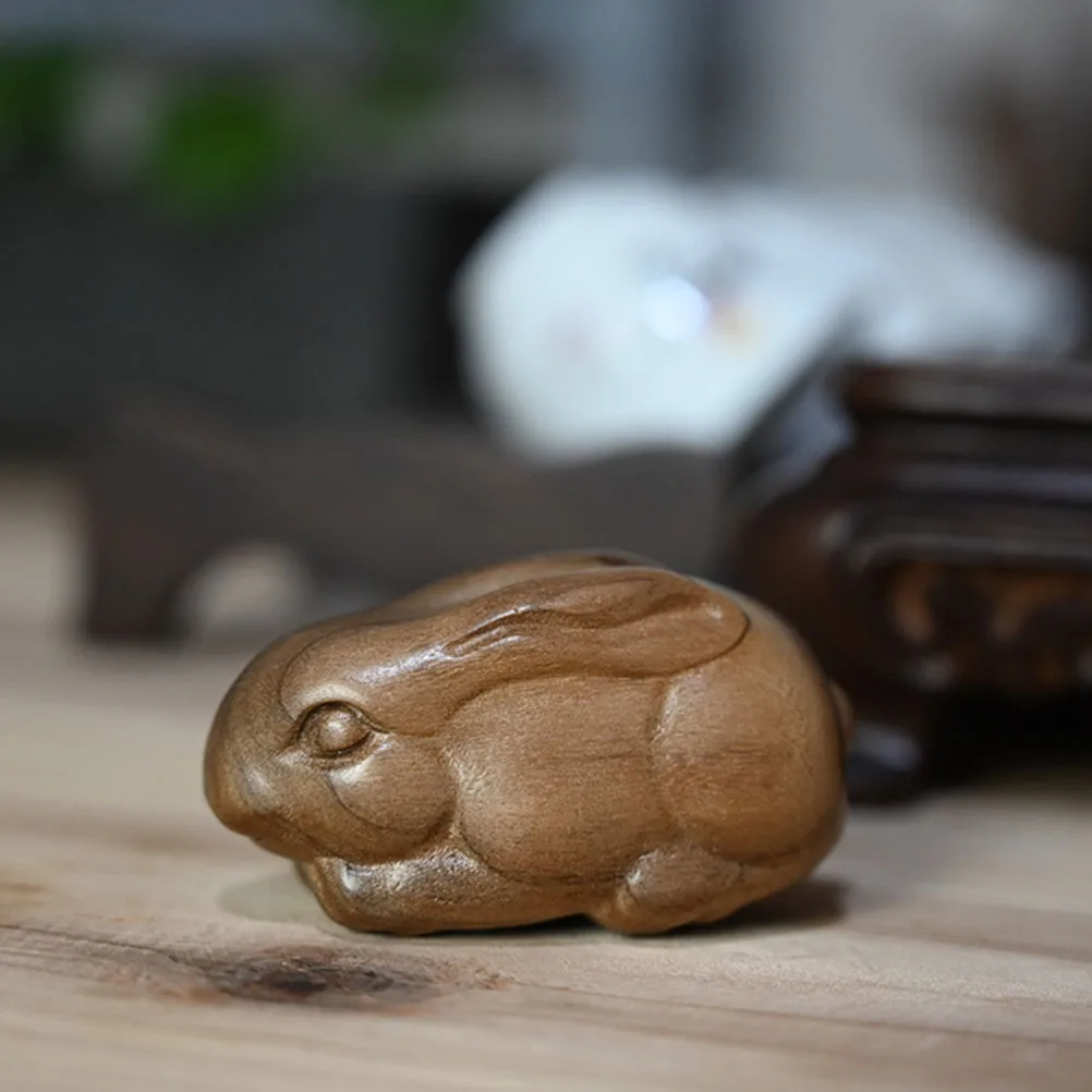 

Figurine Golden Phoebe Wood Carved Animal Decor Desktop nament Creative Home Decor Wooden Adornment Practical Gift