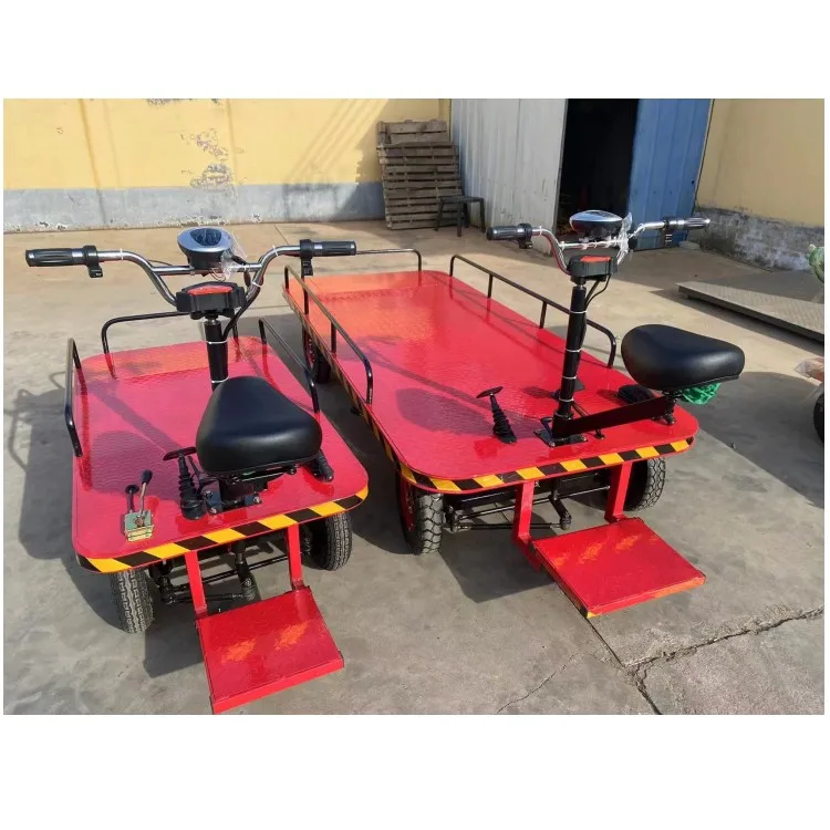 

Электрическая бортовая складская тяговая тележка, четырехколесная тележка-транспортер, логистическая тяговая тележка, тяжелая тележка King, настройка