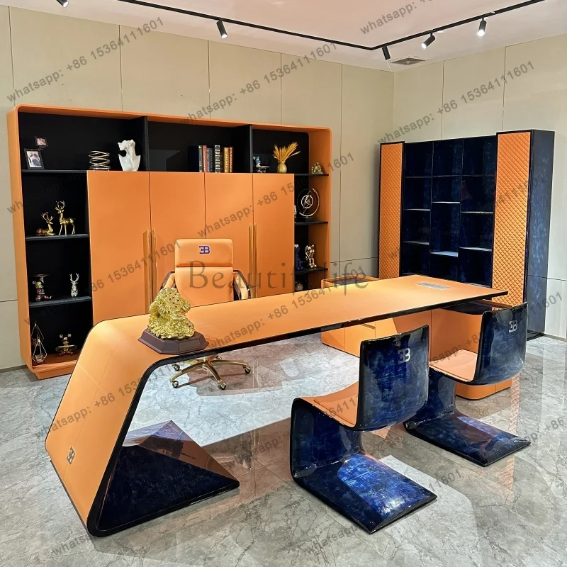 Minimalist Design Office Desk Computer Reception Lshaped Modern Office Desk Study Aesthetic Escritorio Oficina Trendy Furniture