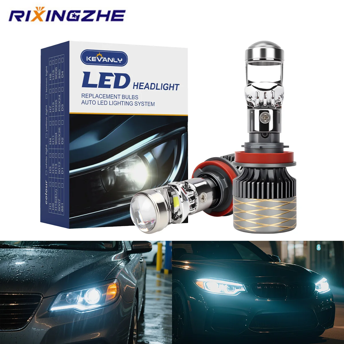 

H4 H11 LED Headlight 30W Canbus Fog Light 12V Hi/Lo Beam Light Super Bright Daytime Running Light 6000K A80 Lens Car Accessories