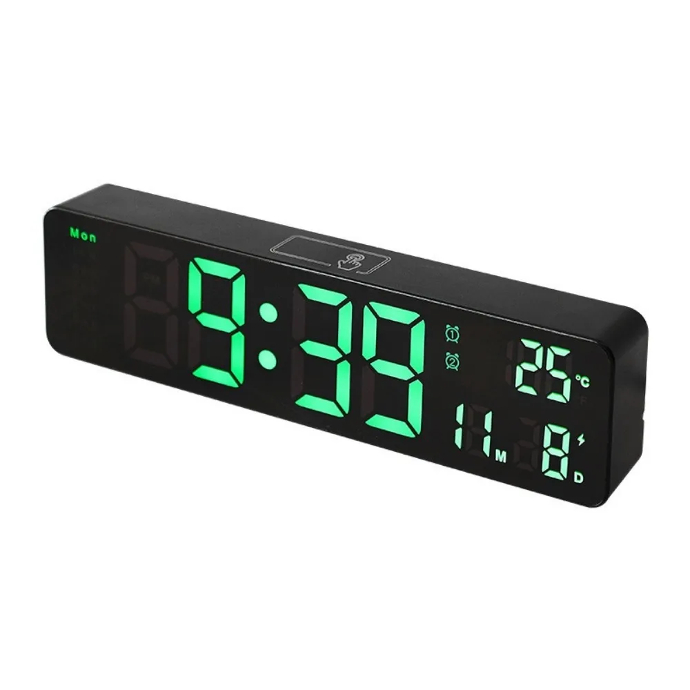 

Temperature Display LED Digital Alarm Clock Date Display Week Display Digital Wall Clock Dual Alarms Smart Brightness