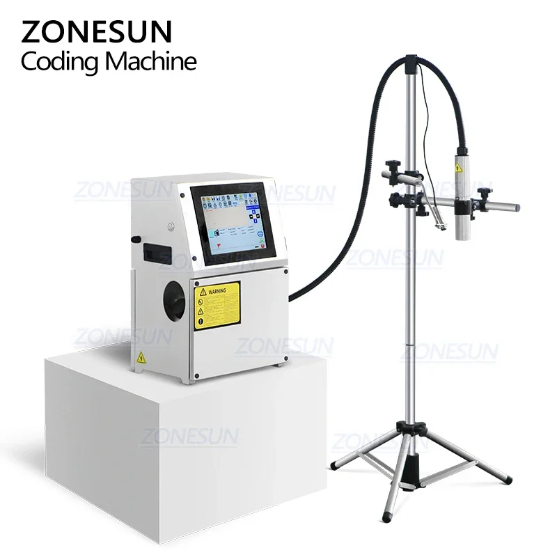 ZONESUN Glas Metaal Staal Kunststof PVC Karton Batchnummer Logo Mark Kan Datumcodering Inkjetprinter Digitale codedrukmachine