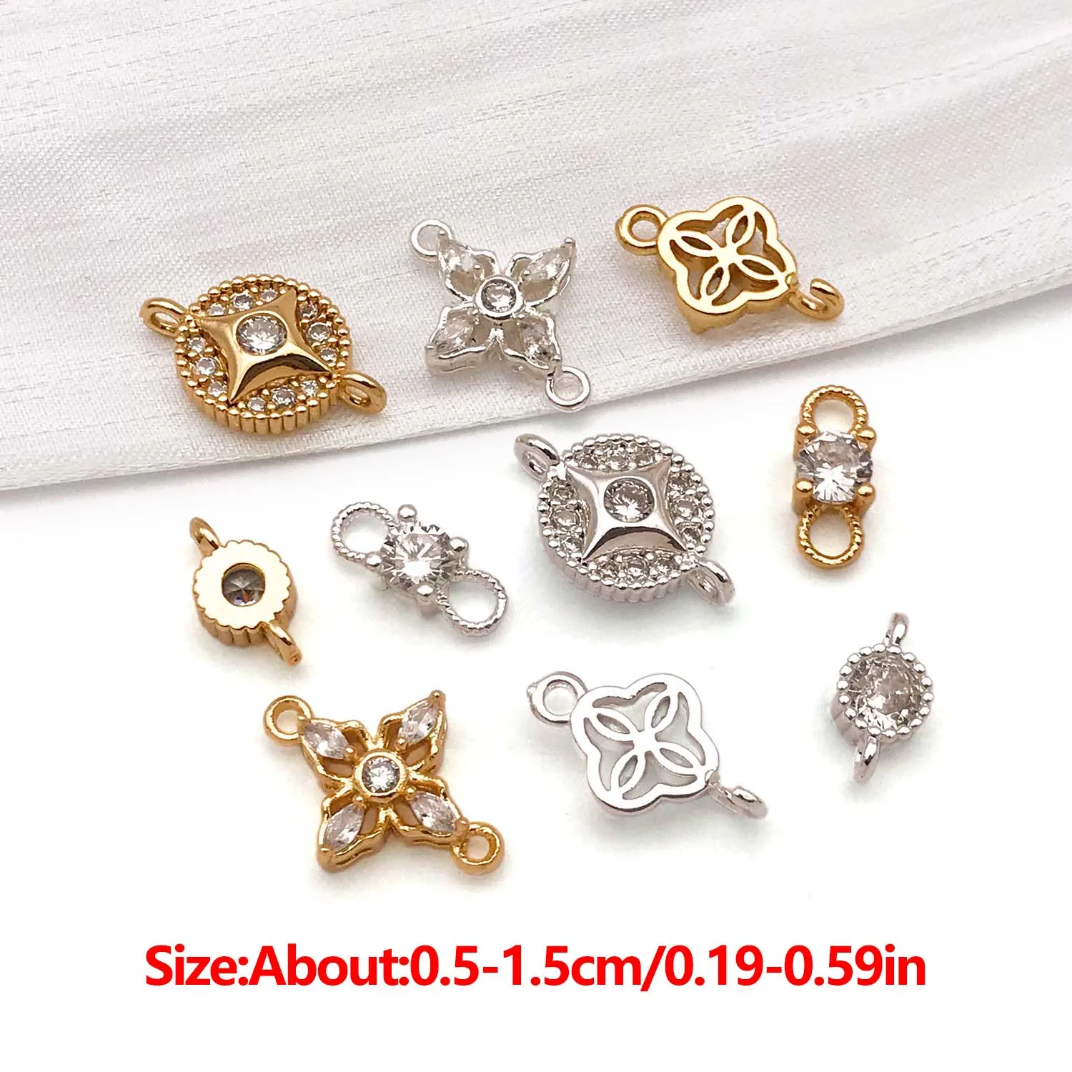 1pc 18K Real Gold Plated Brass Dual-Port Connector Charms Pendant, For DIY Bracelets Necklaces Earrings Jewelry Making Accessory