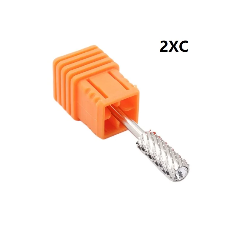5mm Silver Diamond-Cut Small Round-Top Barrel Tungsten Carbide Nail Drill Bit for Rotary Manicure Pedicure Grinding
