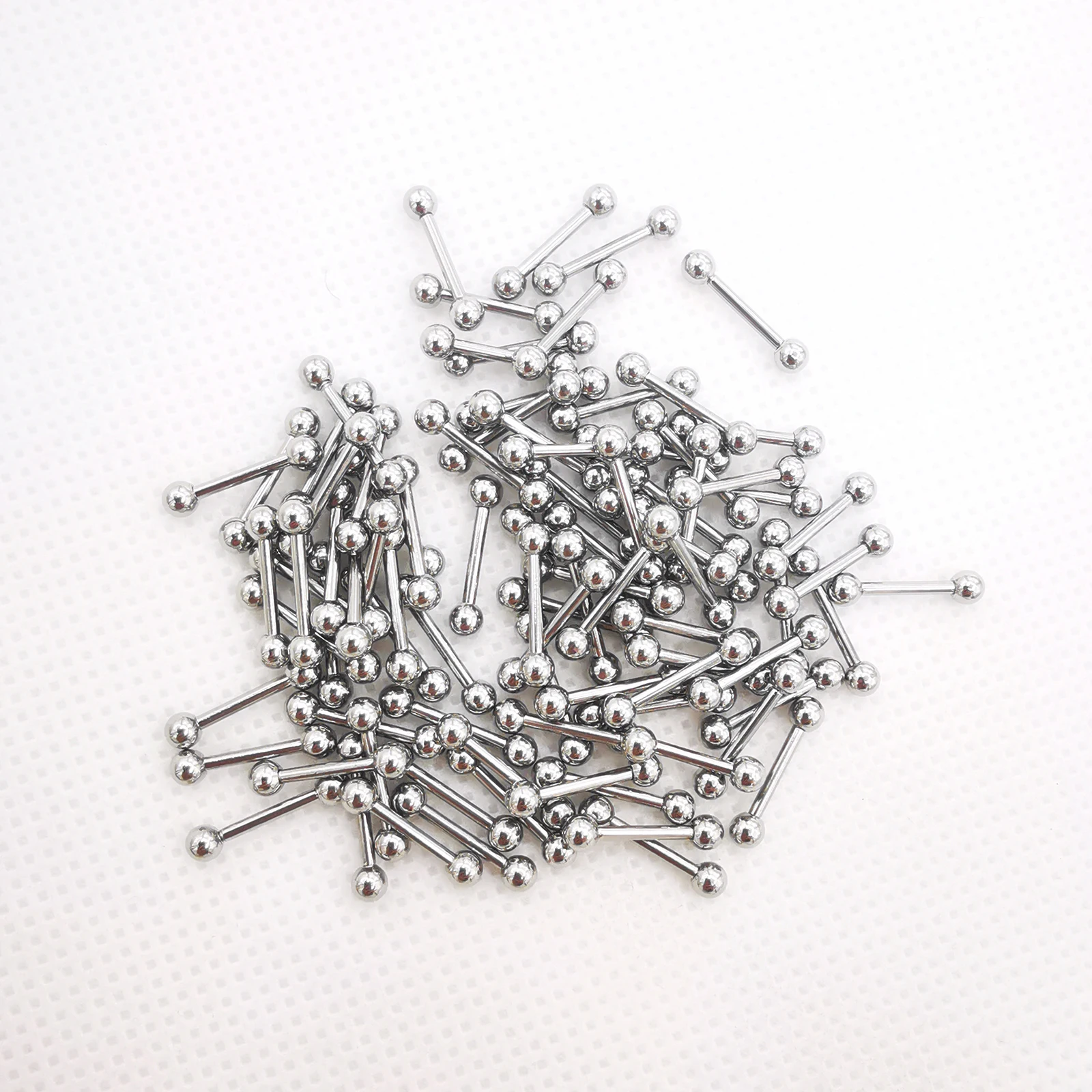 100pcs/lot Straight  Curved Cirvular Captive Bead Ring Labret Barbell Nose Eyebrow Lip Ear Studs Stainless Steel Body Jewelry