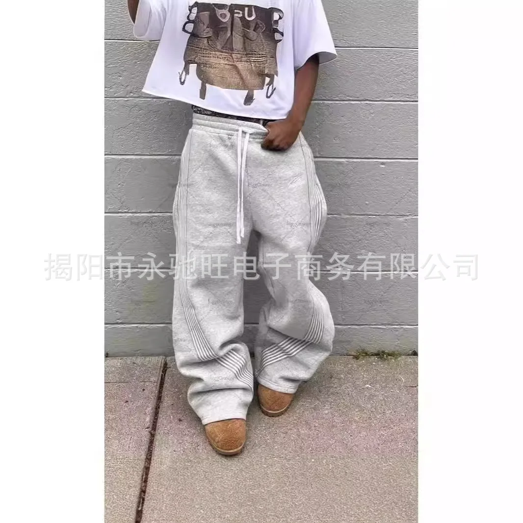

New Casual Loose Straight Trousers Striped Casual Pants Men's Summer Fashion Trend Brand American Personality Street Hip Hop