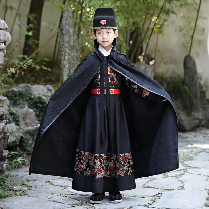 

Children Flying Fish Clothing Ming Hanfu Boy JinyiweiAutumn and winter high-grade brocade ancient Imperial Guard kung fu uniform