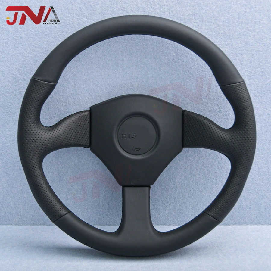 14Inch Black Leather Steering Wheel Leather For Nismo JDM Racing Sports Steering Wheel