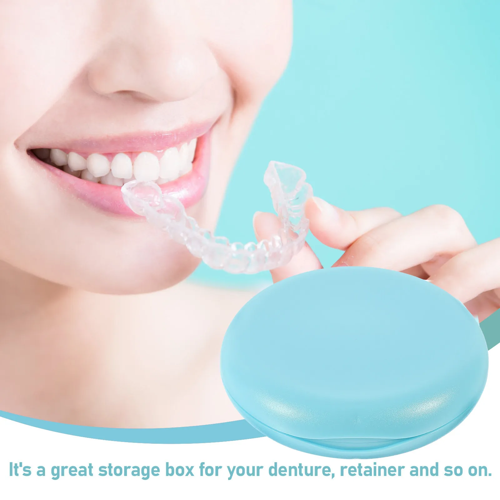 

Multi-Function Retainer Case Silicone ABS Denture Storage Box Portable Travel Container Clean Holder for Dentures Mouthguards