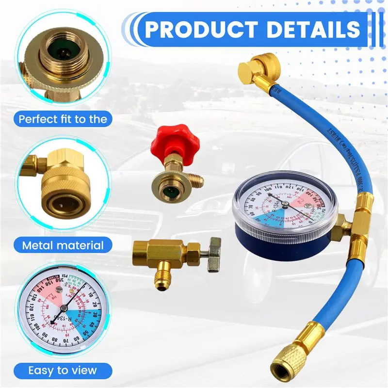 B03C-R134A Set Freon Filling Equipment Adapter Air Conditioning Manometer Air Conditioner Repair Valves Air Conditioner