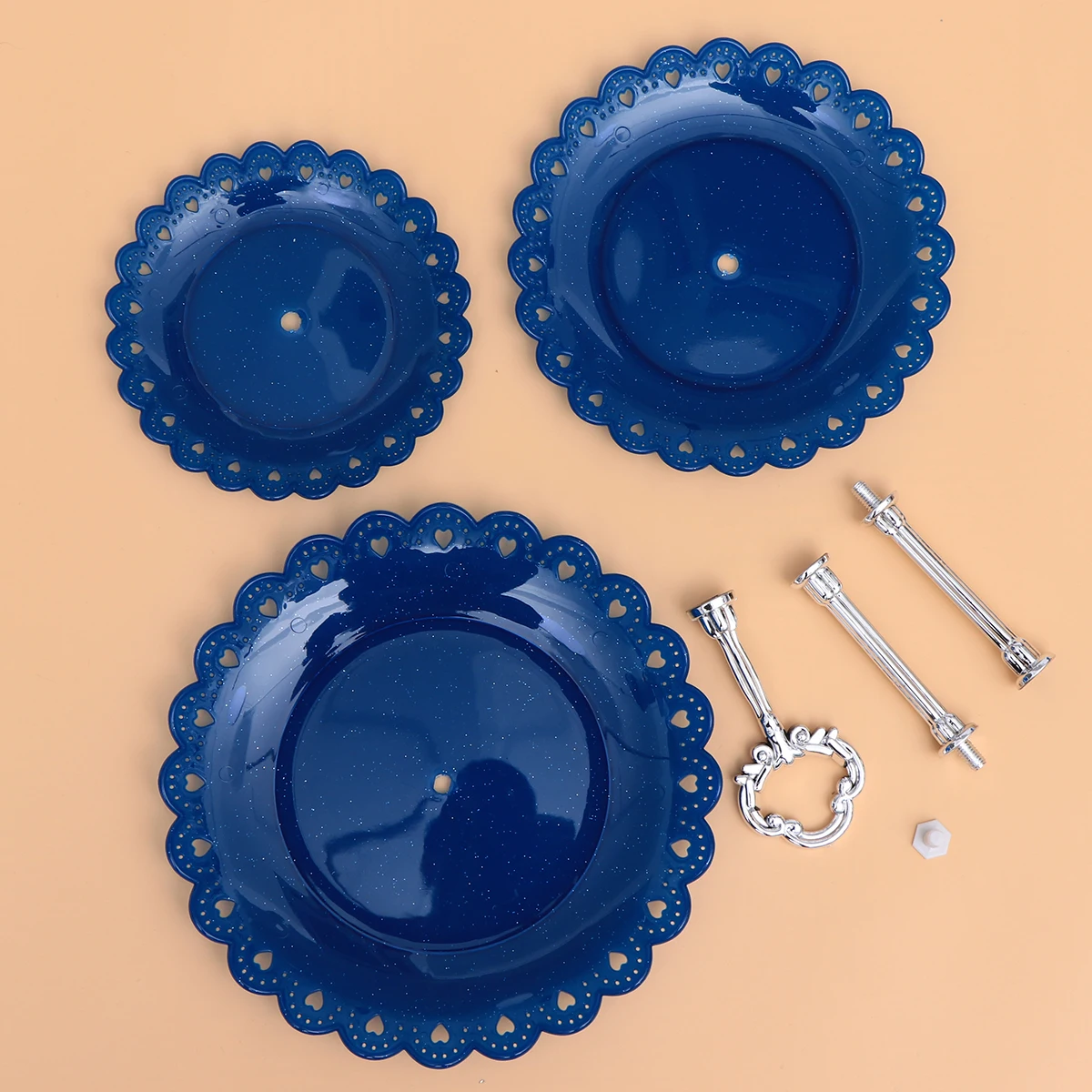 

Three Tier Cake Stand Dessert Display Party Serving Platter Fruit Plates Large Capacity PP Plastic Elegant Birthday Wedding Tea