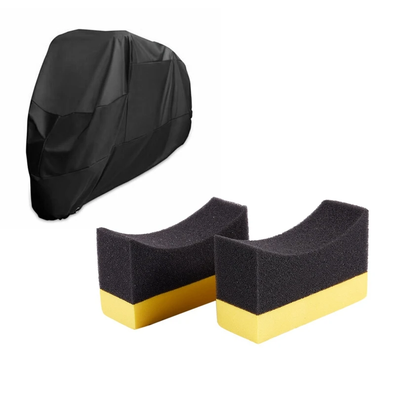 Cepillo de esponja para ruedas de coche, aplicador especial para limpieza de cubo de neumáticos, vestidor, encerado, pulido, amarillo, negro, 2 uds.