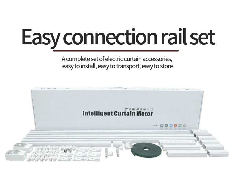 Fabrieksgroothandel Slimme gordijndrivers Aluminium elektrische gordijnmotorrails Innovatieve gordijnrailrail