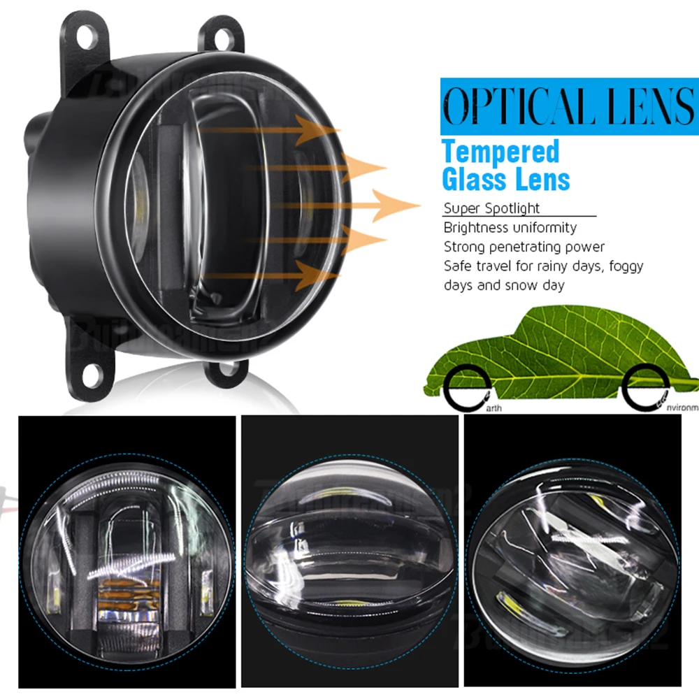 2IN1 30W H11 LED Fog Light Assembly with DRL Design For Vauxhall Opel Vectra C 2002-2008 Aluminum Car Fog Daytime Running Lamp