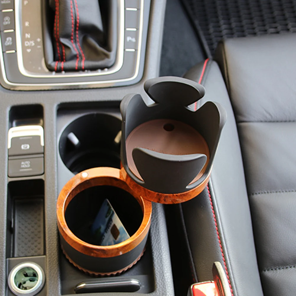

Car Cup Holder Organizer Abs Silicone Multifunction Phone Storage For Vehicle Interior Walnut Color Car Phone Stand Auto Inner