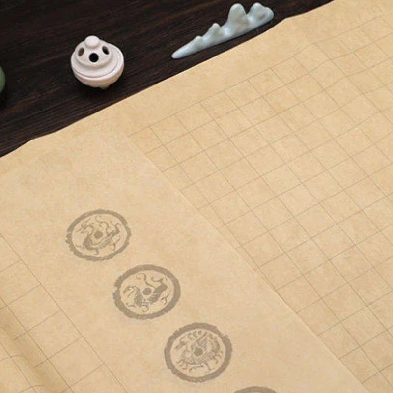 Square Grid Half Ripe Xuan Paper Ancient Poetry Famous Articles Small Regular Script Rice Paper Brush Calligraphy Writing Paper