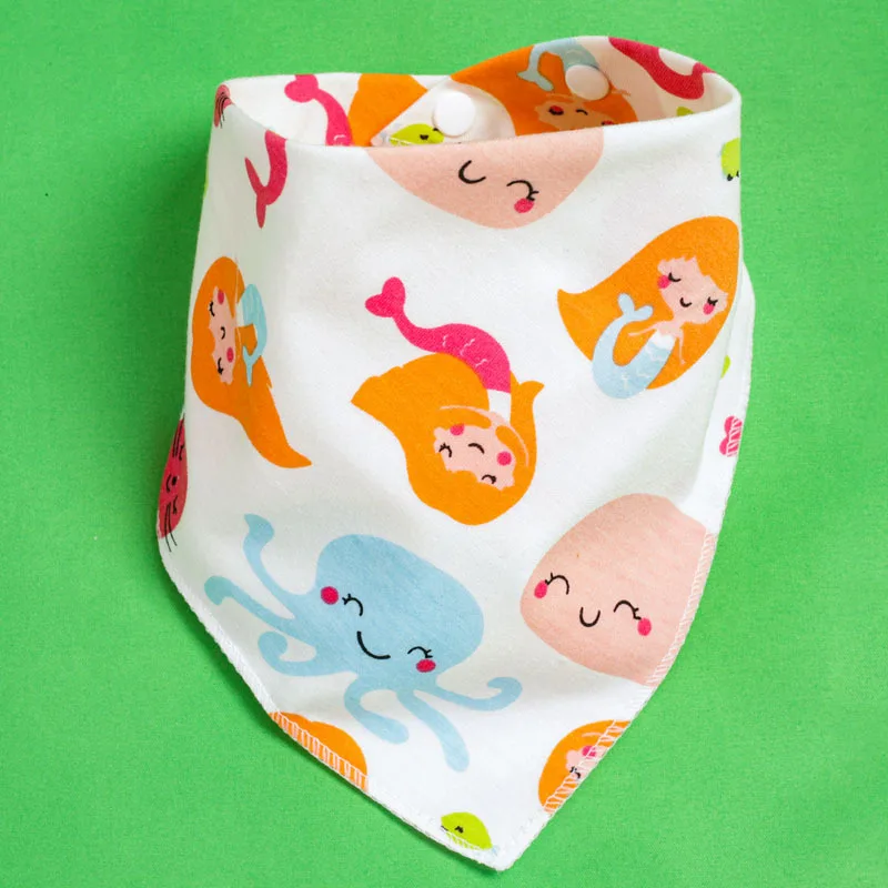 Baby Saliva Towel Children\'s Double-layer Snap Button Newborn Headband Bib Triangle Scarf Four Seasons Cotton Bibs Baby Stuff