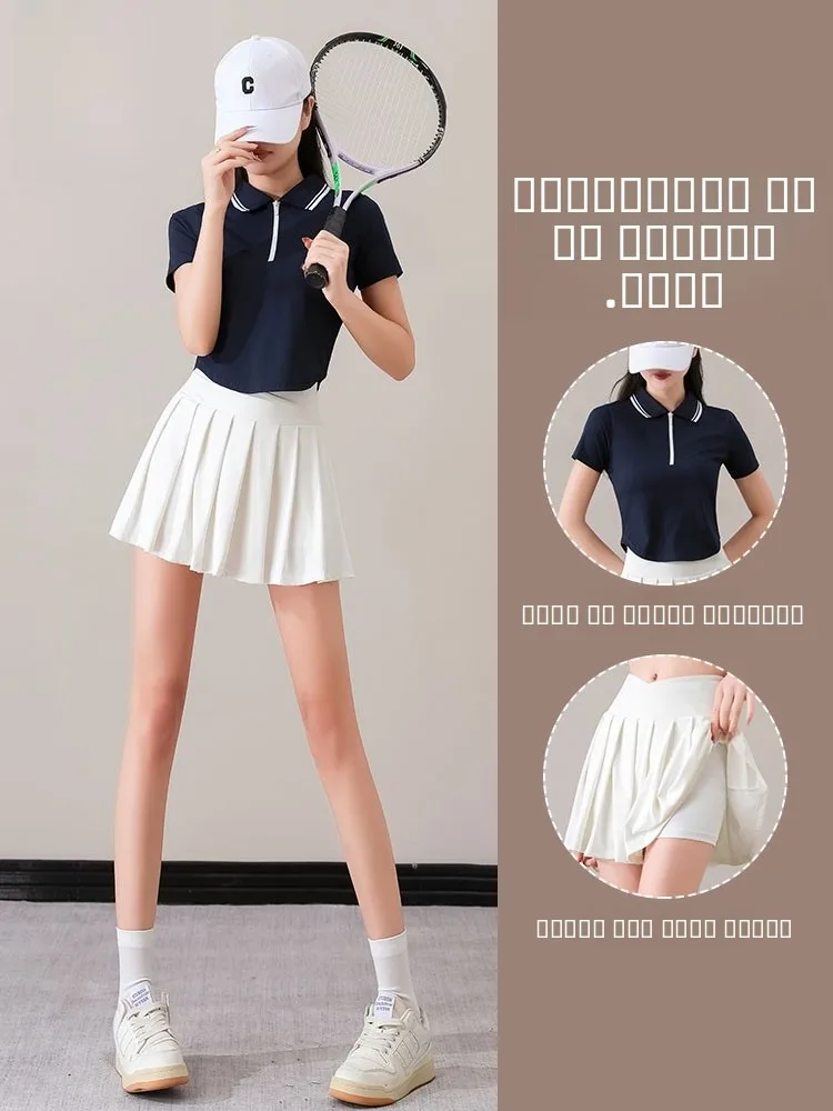 

Профессиональная высококачественная женская одежда для бадминтона, летняя спортивная одежда для фитнеса, ort Sve Running Qui Dry, плиссированная теннисная одежда...