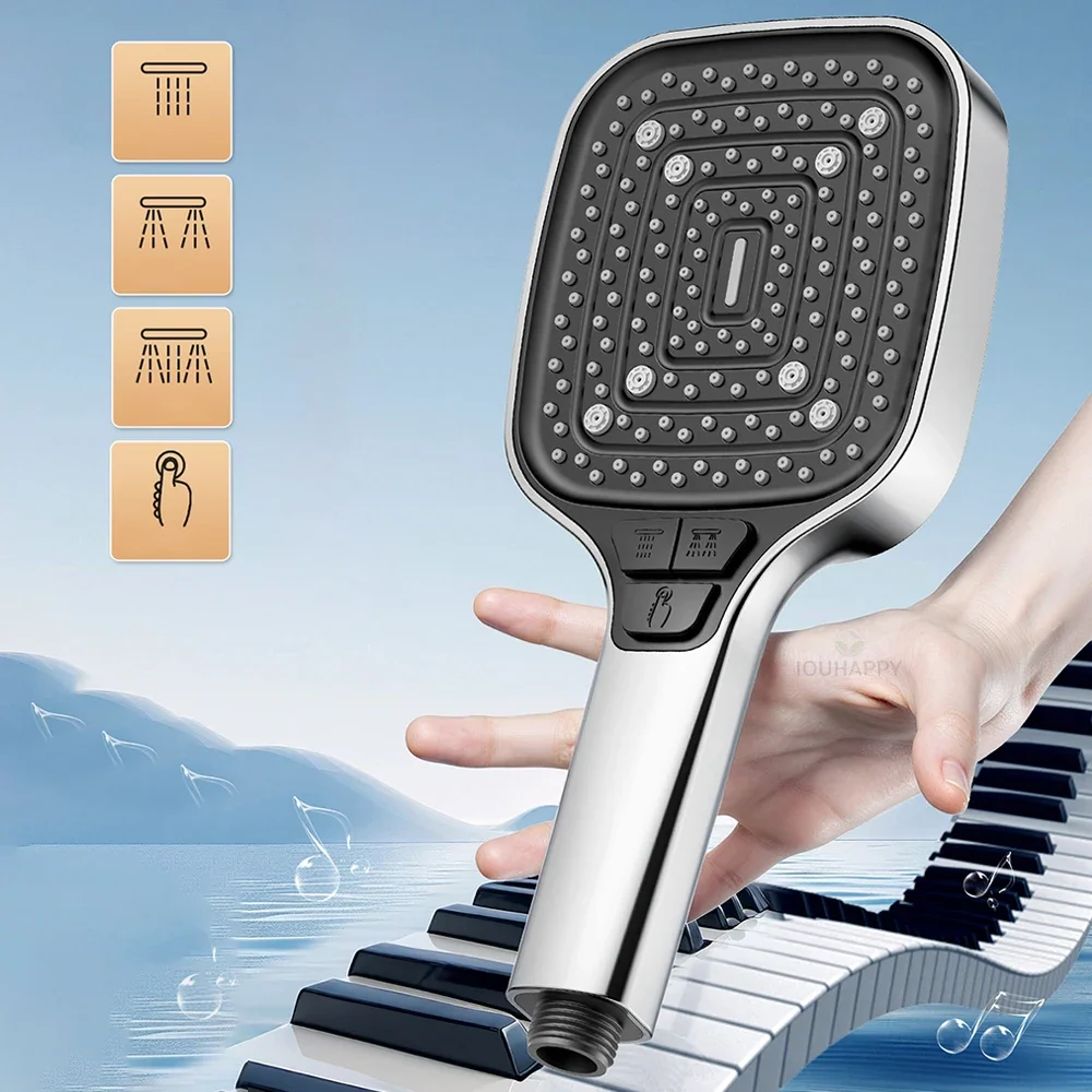 

3 Modes Portable Shower Head High Pressure Shower Head with Silicone Nozzles Large Panels Shower for Bathroom Accessories